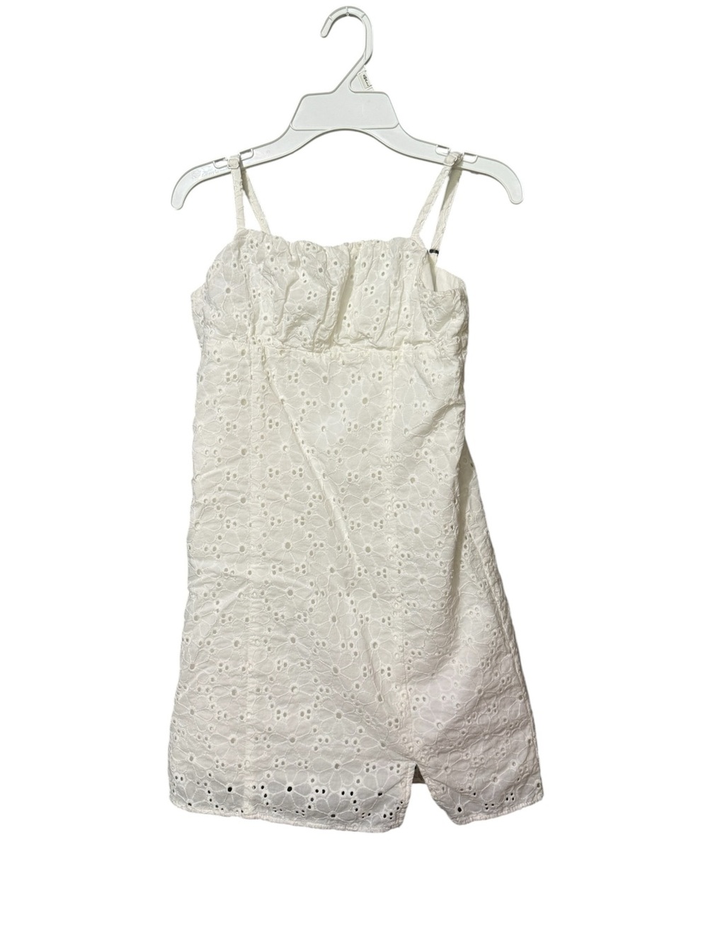 Art Class Eyelet Sundress White Cotton Sleeveless Girls Size Large 10 12